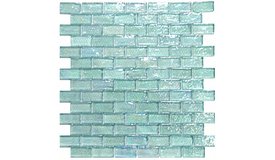 aqua blue mosaic brick glass tile
